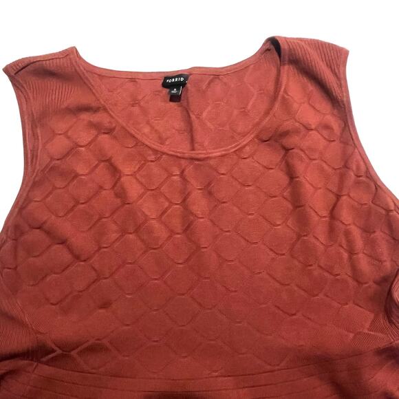 TORRID Women Heavy‎ Knit Knee Length Dress Plus Size 5 Burnt Orange Sleeveless - Picture 1 of 10